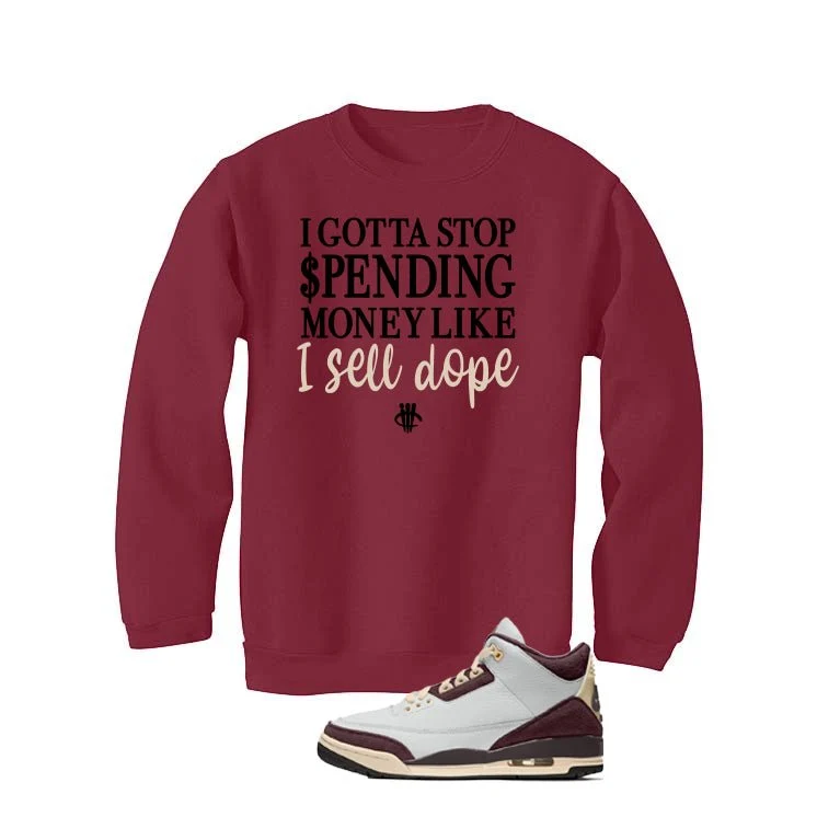 A Ma Maniere x Air Jordan 3 Burgundy Crush Maroon T-Shirt (STOP SPENDING MONEY)| illcurrency - Image 4