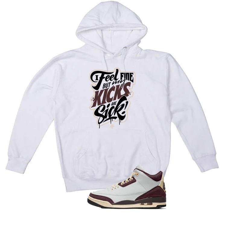 A Ma Maniere x Air Jordan 3 Burgundy Crush White T-Shirt (Kicks Are Sick)| illcurrency - Image 3