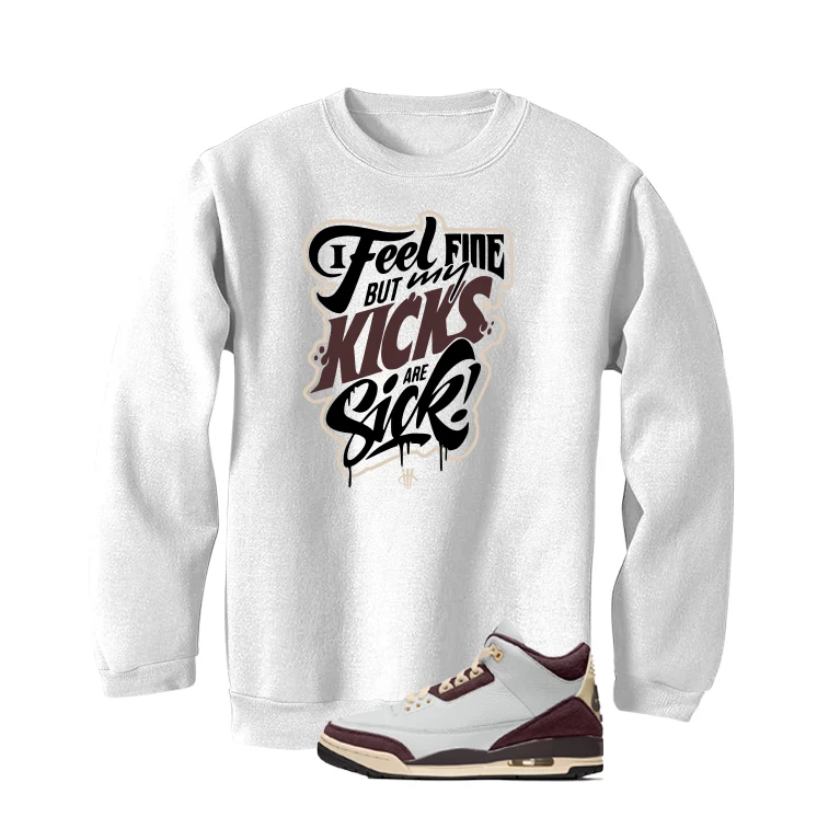 A Ma Maniere x Air Jordan 3 Burgundy Crush White T-Shirt (Kicks Are Sick)| illcurrency - Image 4