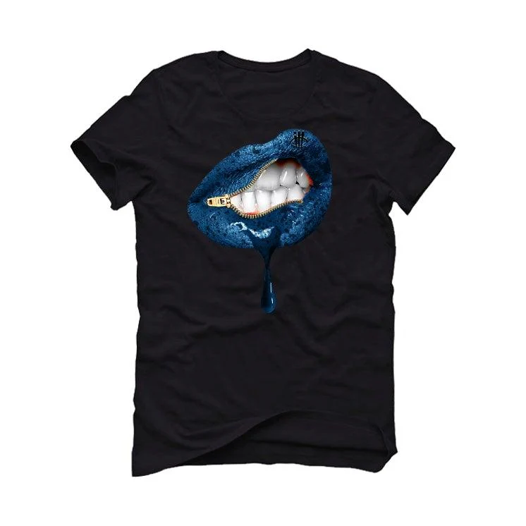 Adidas Yeezy Boost 350 V2 “Dazzling Blue” Black T-Shirt (LIPS UNSEALED) - Image 2
