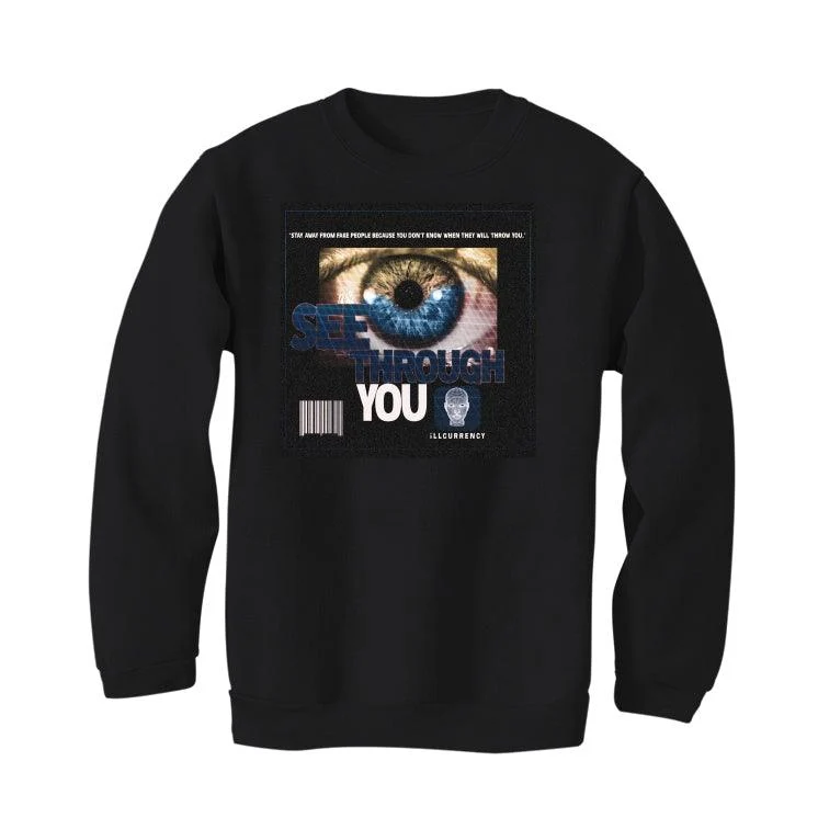 Air Jordan 1 “Dark Marina Blue” Black T-Shirt (EYE, SEE THROUGH YOU) - Image 4