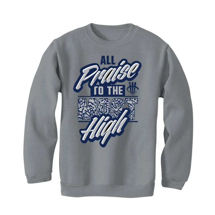 Air Jordan 1 High ‘85 “Georgetown” | illCurrency Grey T-Shirt (ALL PRAISE) - Image 4