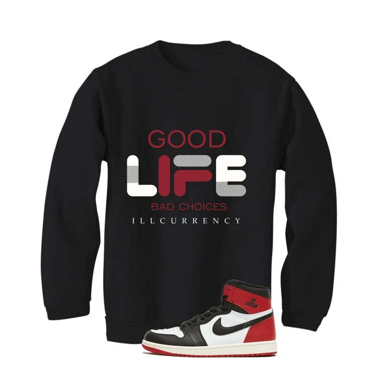 Air Jordan 1 High OG Black Toe Reimagined Black T-Shirt (Bad Choices)| illcurrency - Image 4