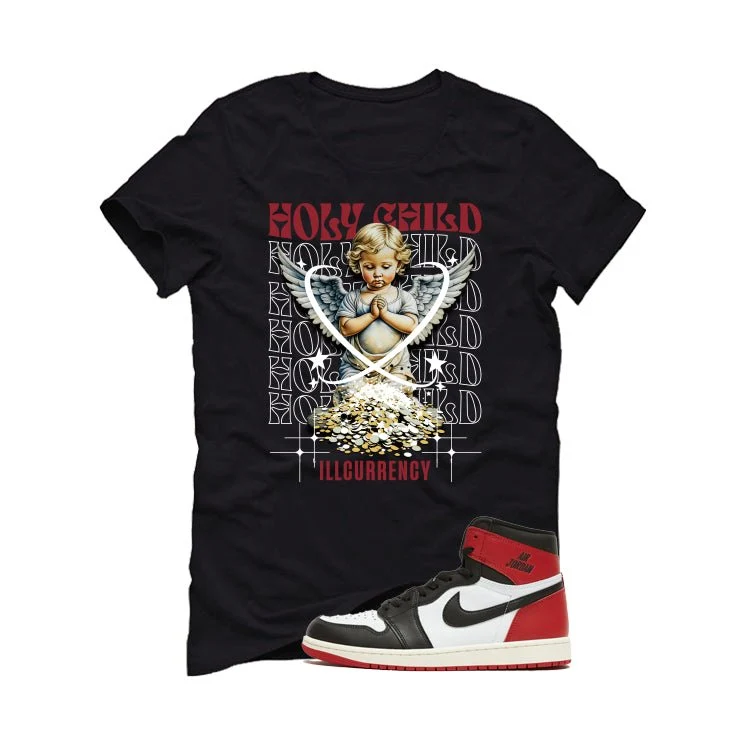 Air Jordan 1 High OG Black Toe Reimagined Black T-Shirt (Holy Child)| illcurrency - Image 2