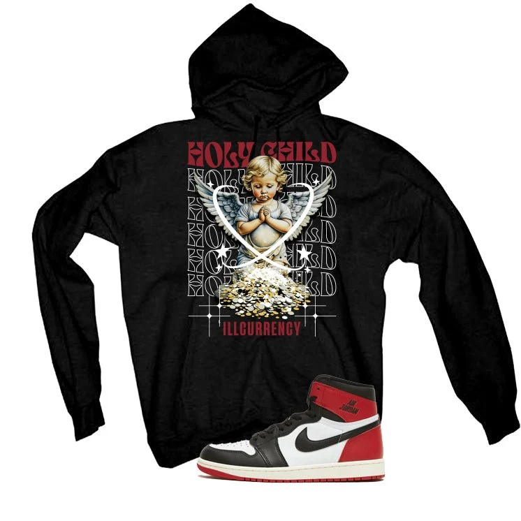 Air Jordan 1 High OG Black Toe Reimagined Black T-Shirt (Holy Child)| illcurrency - Image 3