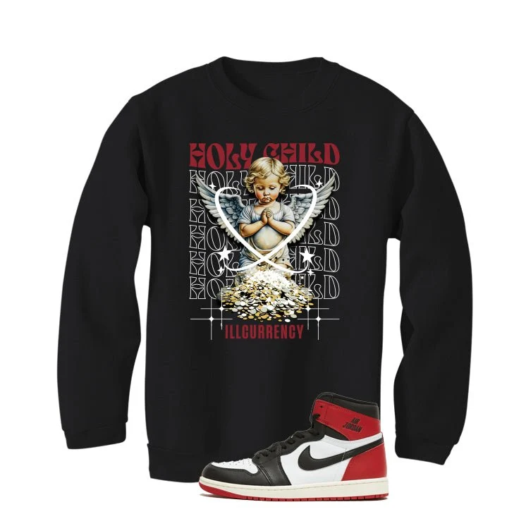 Air Jordan 1 High OG Black Toe Reimagined Black T-Shirt (Holy Child)| illcurrency - Image 4