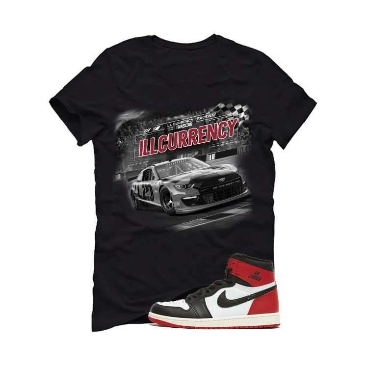 Air Jordan 1 High OG Black Toe Reimagined Black T-Shirt (Raceway)| illcurrency - Image 2
