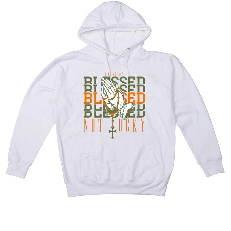 Air Jordan 1 High OG Craft “Celadon” | illcurrency White T-Shirt (Blessed not lucky) - Image 3