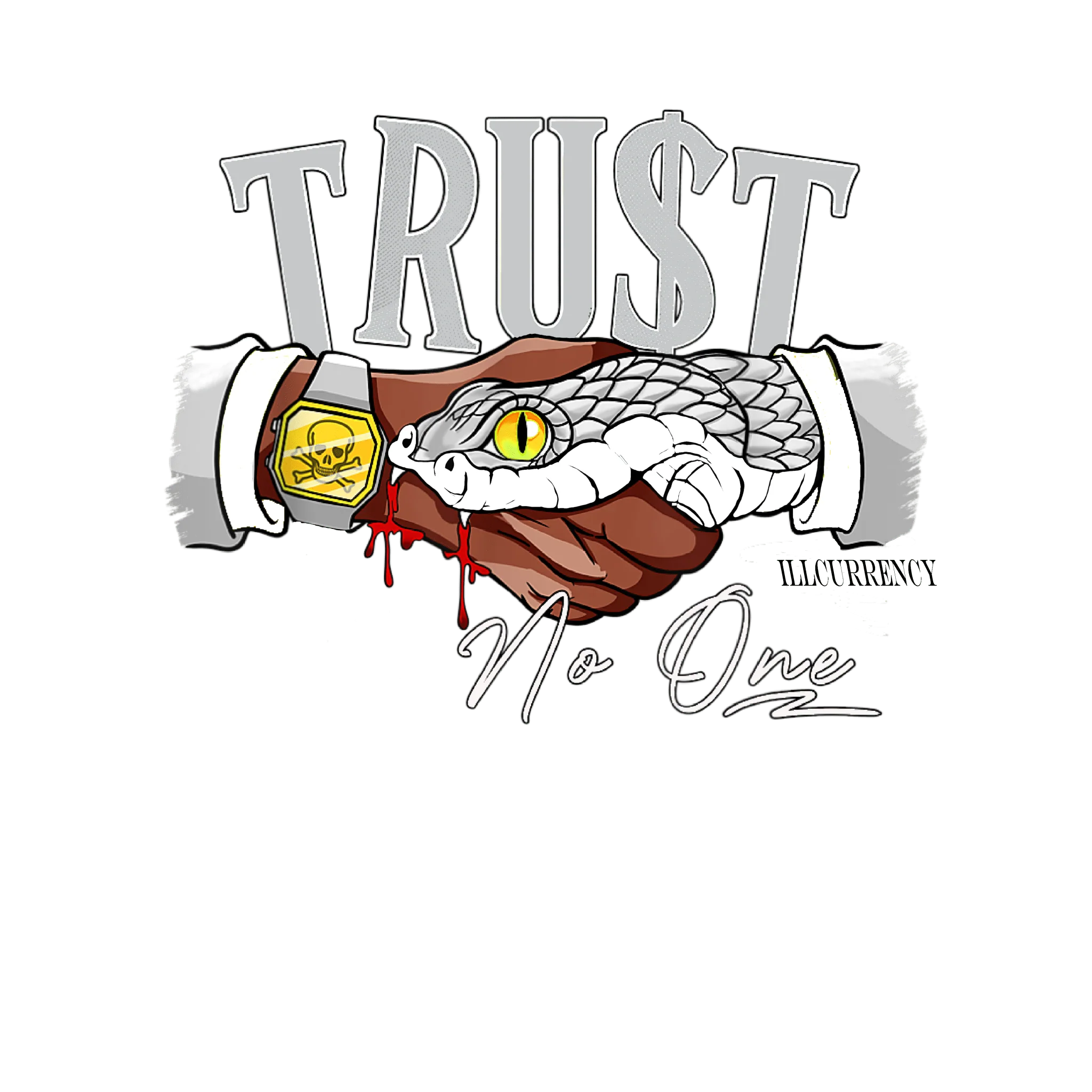 Air Jordan 1 High OG “Elephant” | illcurrency White T-Shirt (TRUST NO ONE)