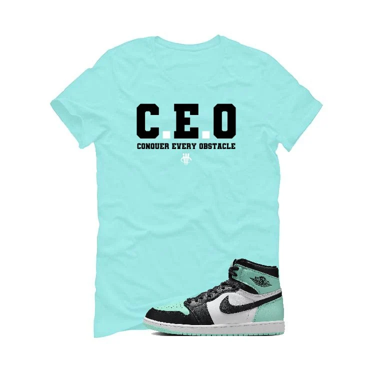 Air Jordan 1 High OG “Green Glow” | illcurrency Mint Green T-Shirt (CEO) - Image 2
