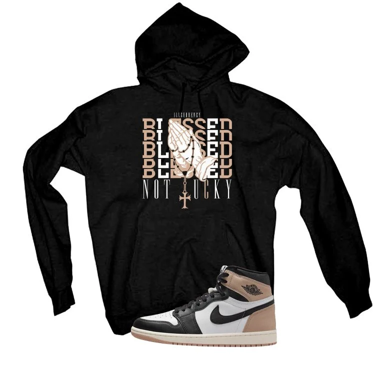 Air Jordan 1 High OG Latte Black T-Shirt (Blessed not lucky)| illcurrency - Image 3