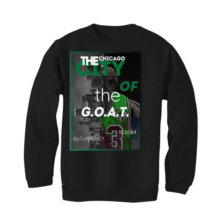 Air Jordan 1 High OG “Lucky Green” | illcurrency Black T-Shirt (CITY OF THE GOAT) - Image 4