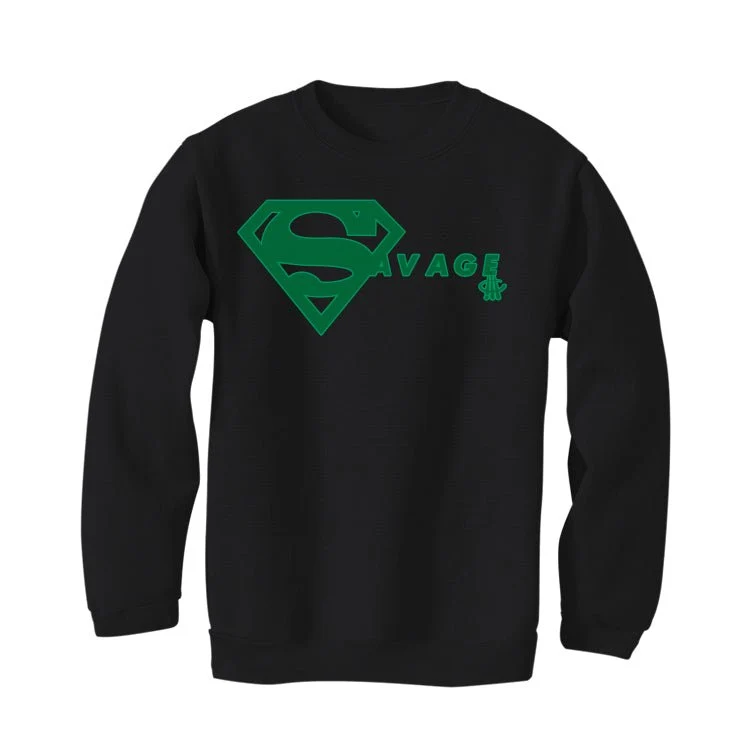 Air Jordan 1 High OG “Lucky Green” | illcurrency Black T-Shirt (SUPER SAVAGE) - Image 4