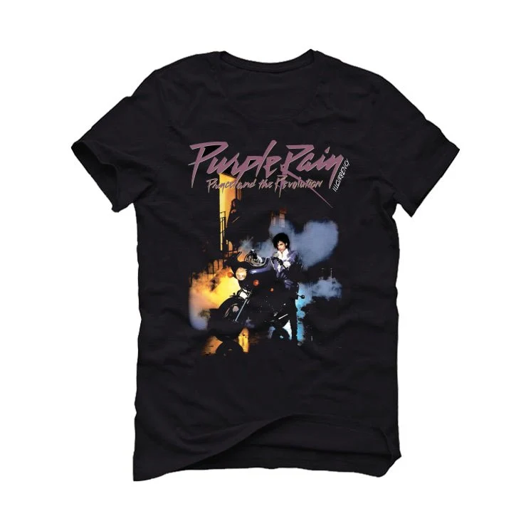 Air Jordan 1 High OG Mauve | ILLCURRENCY Black T-Shirt (Purple Rain) - Image 2