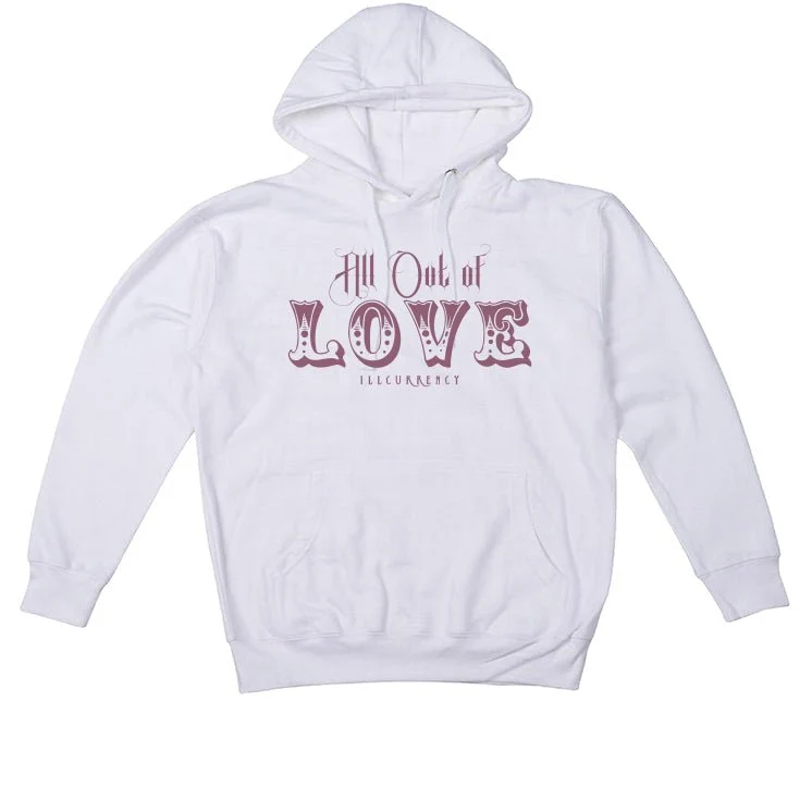 Air Jordan 1 High OG Mauve | ILLCURRENCY White T-Shirt (All out of love) - Image 3