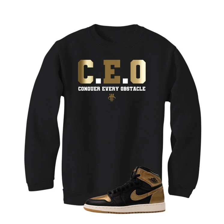 Air Jordan 1 High OG Metallic Gold Black T-Shirt (CEO)| illcurrency - Image 4