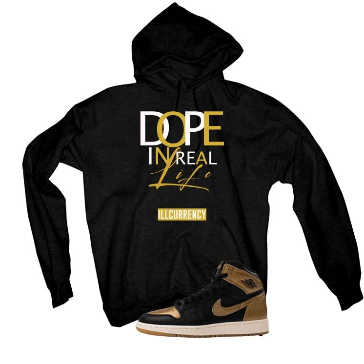 Air Jordan 1 High OG Metallic Gold Black T-Shirt (DOPE)| illcurrency - Image 3