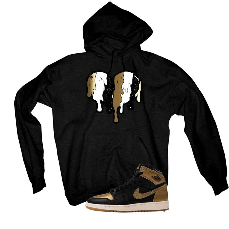 Air Jordan 1 High OG Metallic Gold Black T-Shirt (Heart)| illcurrency - Image 3