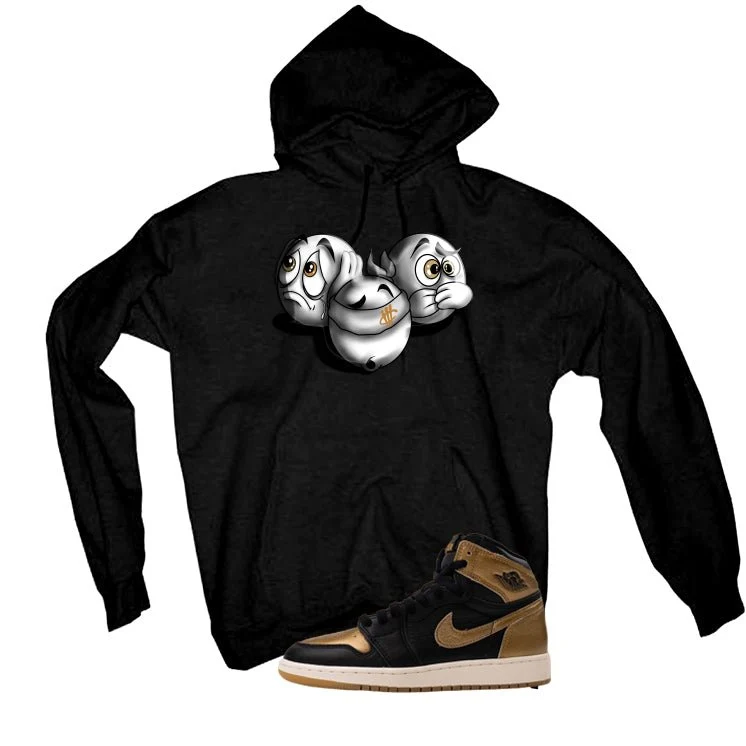 Air Jordan 1 High OG Metallic Gold Black T-Shirt (SEE NO EVIL)| illcurrency - Image 3