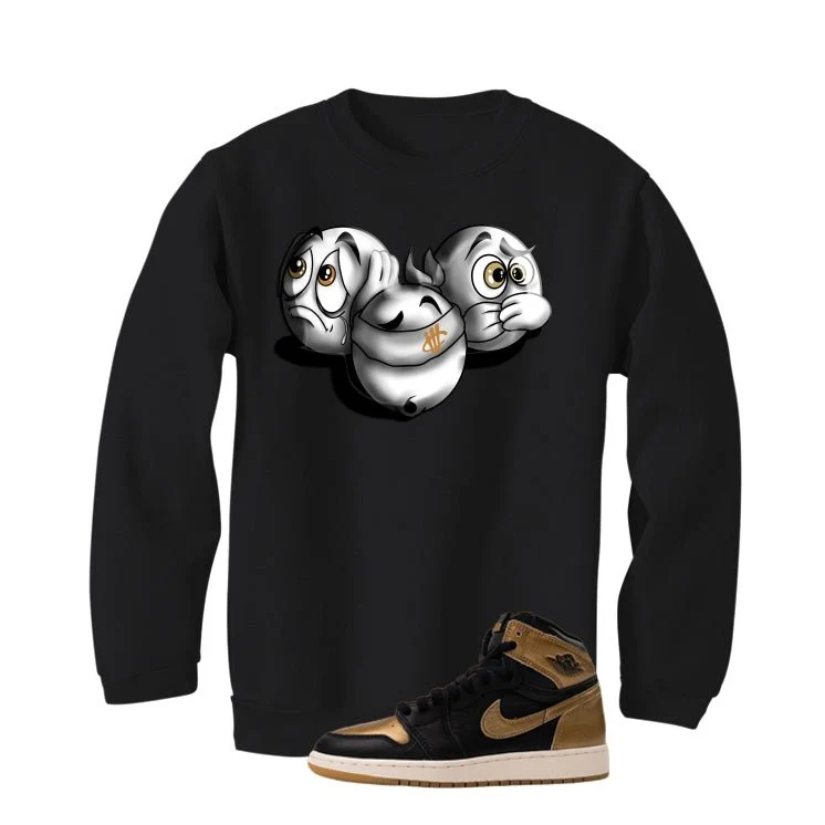 Air Jordan 1 High OG Metallic Gold Black T-Shirt (SEE NO EVIL)| illcurrency - Image 4