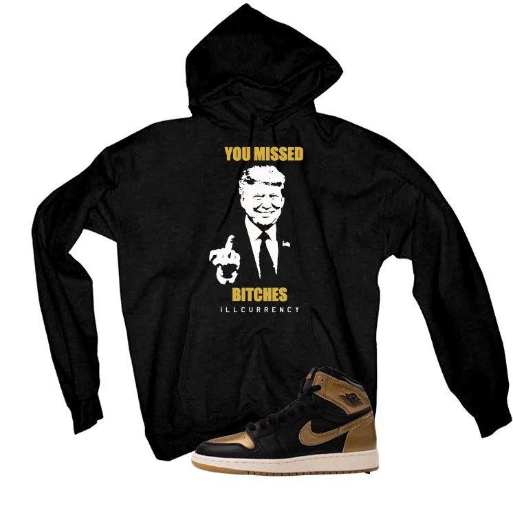 Air Jordan 1 High OG Metallic Gold Black T-Shirt (Trump you missed)| illcurrency - Image 3