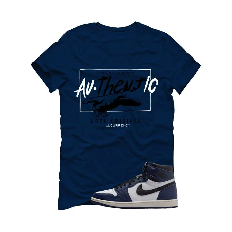 Air Jordan 1 High OG Midnight Navy Navy Blue T-Shirt (Authentic)| illcurrency - Image 2