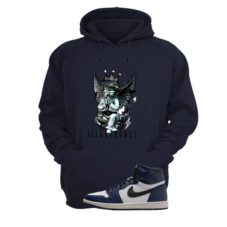 Air Jordan 1 High OG Midnight Navy Navy Blue T-Shirt (Graffiti Angel)| illcurrency - Image 3