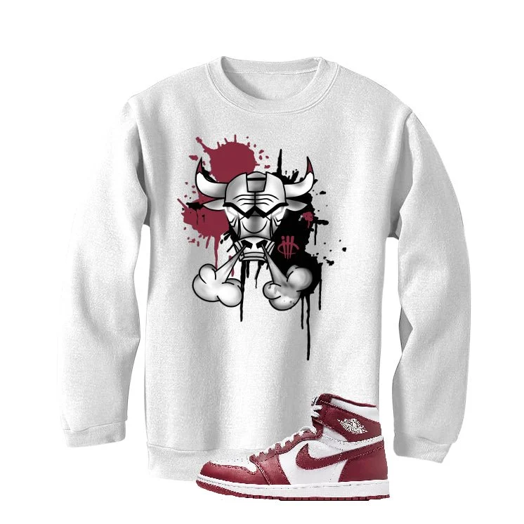 Air Jordan 1 High OG “Team Red” | illcurrency White T-Shirt (Iron Bull) - Image 4