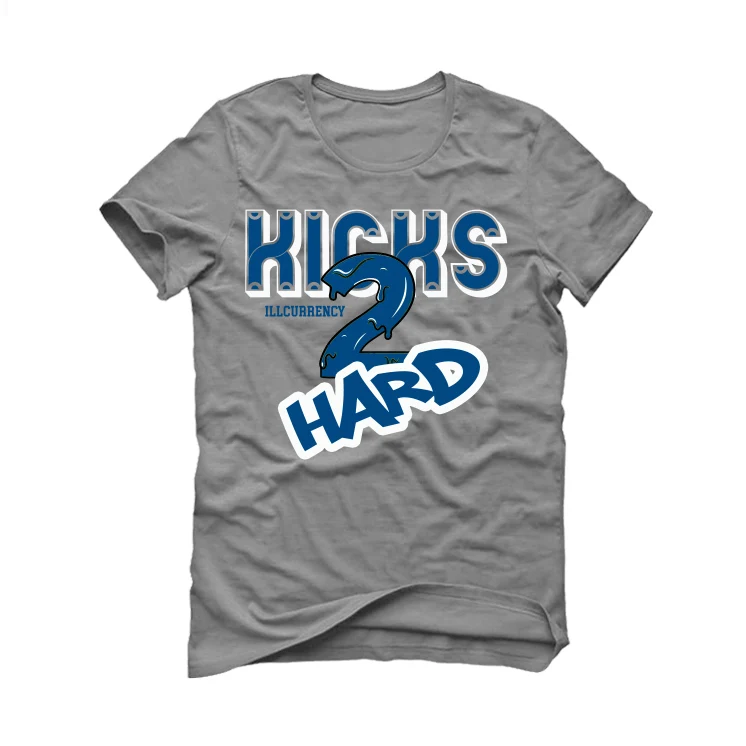 Air Jordan 1 High OG “True Blue” Grey T-Shirt (Kicks 2 Hard) - Image 2