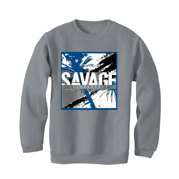 Air Jordan 1 High OG “True Blue” Grey T-Shirt (SAVAGE) - Image 4