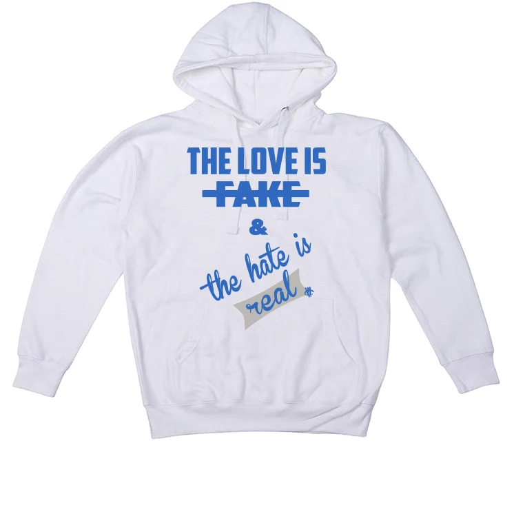 Air Jordan 1 High OG “True Blue” White T-Shirt (Love is Fake) - Image 3