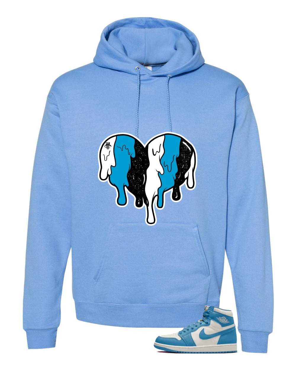 Air Jordan 1 High OG UNC Reimagined Carolina Blue T-Shirt (Heart)| illcurrency - Image 3