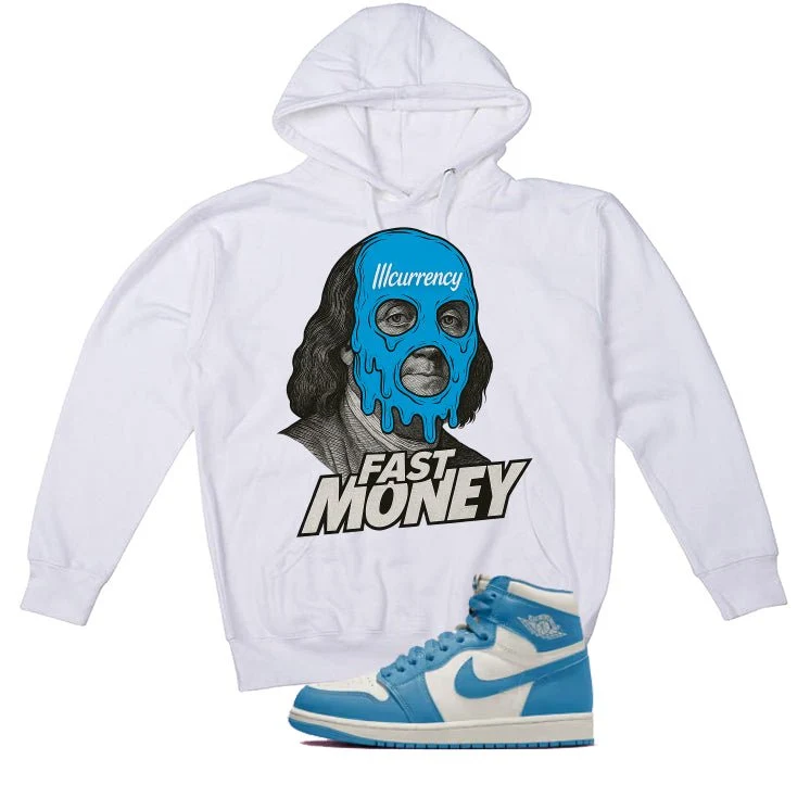 Air Jordan 1 High OG UNC Reimagined White T-Shirt (Fast Money)| illcurrency - Image 3