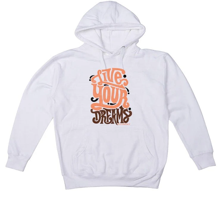 Air Jordan 1 High OG WMNS “Dusted Clay” | illcurrency White T-Shirt (LIVE YOUR DREAMS) - Image 3