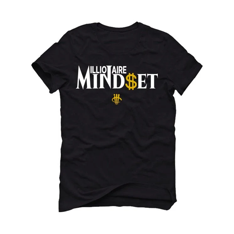 Air Jordan 1 High OG “Yellow Ochre” | illcurrency Black T-Shirt (Millionaire Mindset) - Image 2