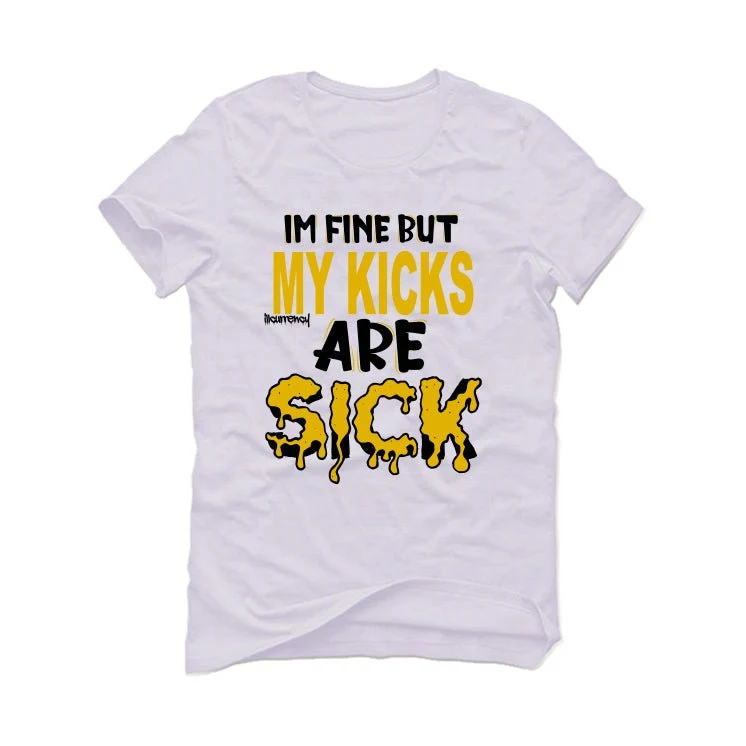 Air Jordan 1 High OG “Yellow Ochre” | illcurrency White T-Shirt (IM FINE BUT MY KICKS ARE SICK) - Image 2