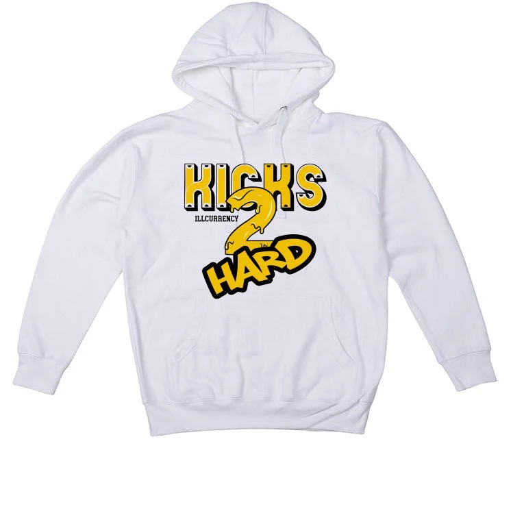 Air Jordan 1 High OG “Yellow Ochre” | illcurrency White T-Shirt (Kicks 2 Hard) - Image 3