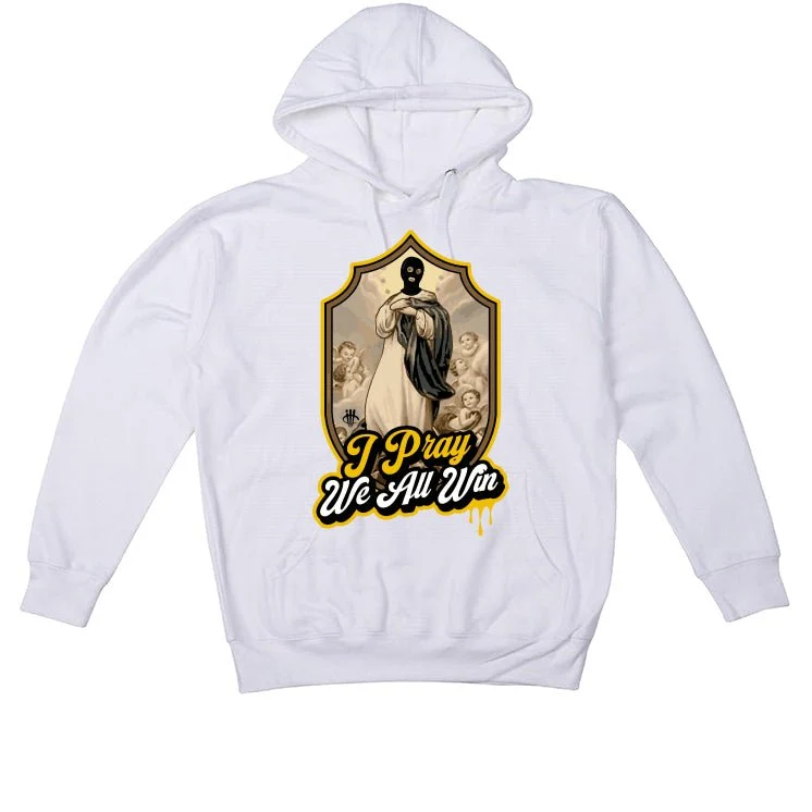 Air Jordan 1 High OG “Yellow Ochre” | illcurrency White T-Shirt (we all win) - Image 3