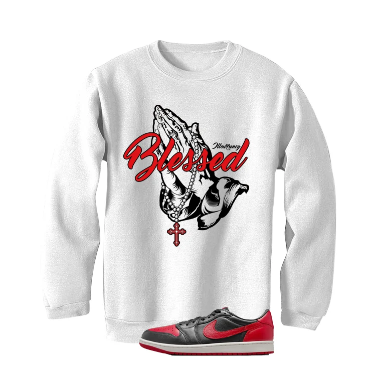 Air Jordan 1 Low OG Banned Matching T-Shirt, Sweatshirts & Hoodies White T-Shirt (Blessed)| illcurrency - Image 4