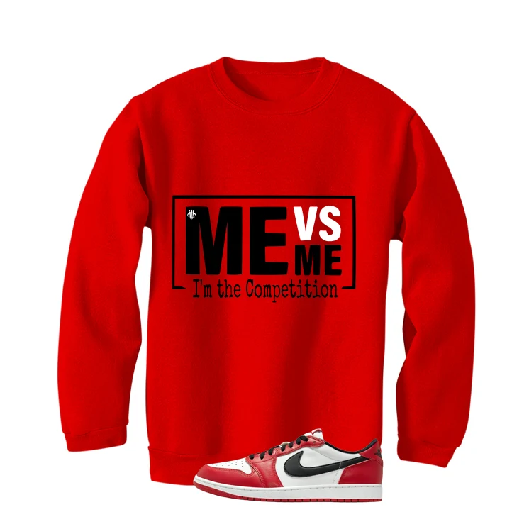 Air Jordan 1 Low OG Chicago Matching T-Shirt, Sweatshirts & Hoodies Red T-Shirt (Me Vs Me)| illcurrency - Image 4