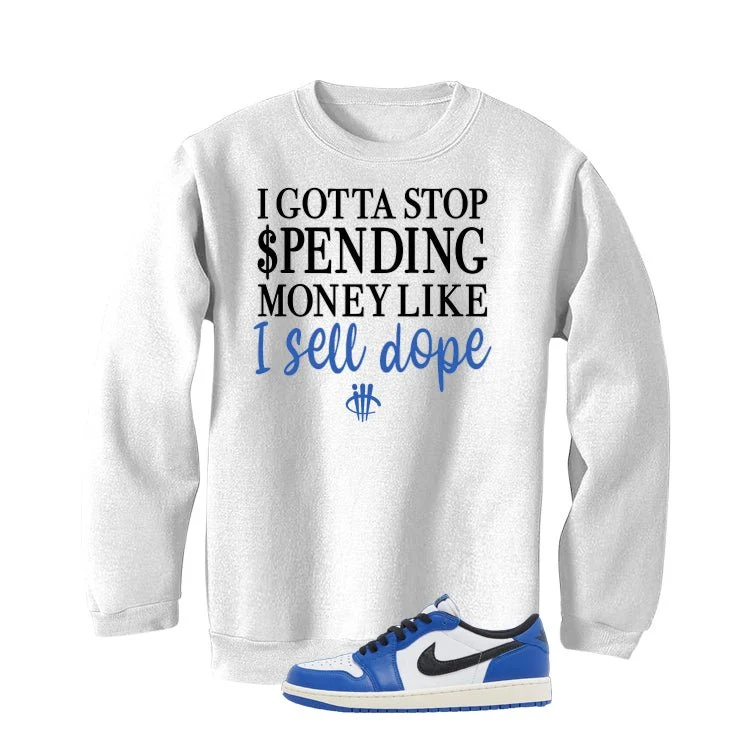 Air Jordan 1 Low OG Game Royal White T-Shirt (Gotta Stop Spending Money)| illcurrency - Image 4