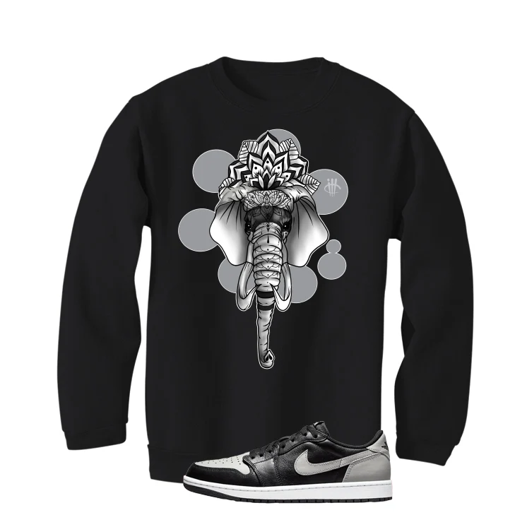 Air Jordan 1 Low OG Shadow Black T-Shirt (Elephant) - Image 4