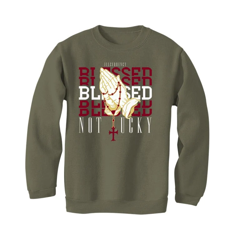 Air Jordan 1 Low OG "Year of the Dragon" | illcurrency Military Green T-Shirt (Blessed not lucky) - Image 4