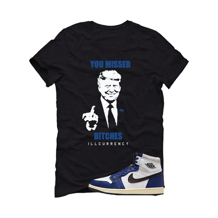Air Jordan 1 Rare Air Deep Royal Blue Black T-Shirt (Trump you missed)| illcurrency - Image 2