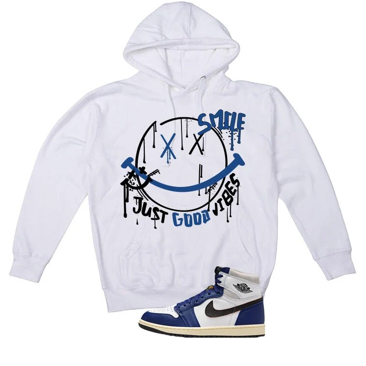 Air Jordan 1 Rare Air Deep Royal Blue White T-Shirt (Smile)| illcurrency - Image 3