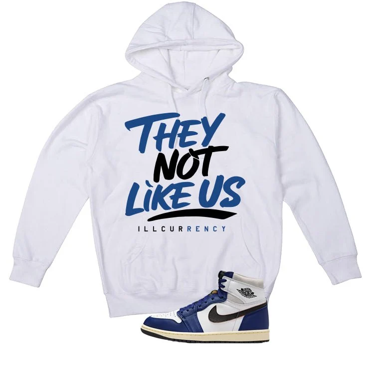 Air Jordan 1 Rare Air Deep Royal Blue White T-Shirt (They not like us)| illcurrency - Image 3