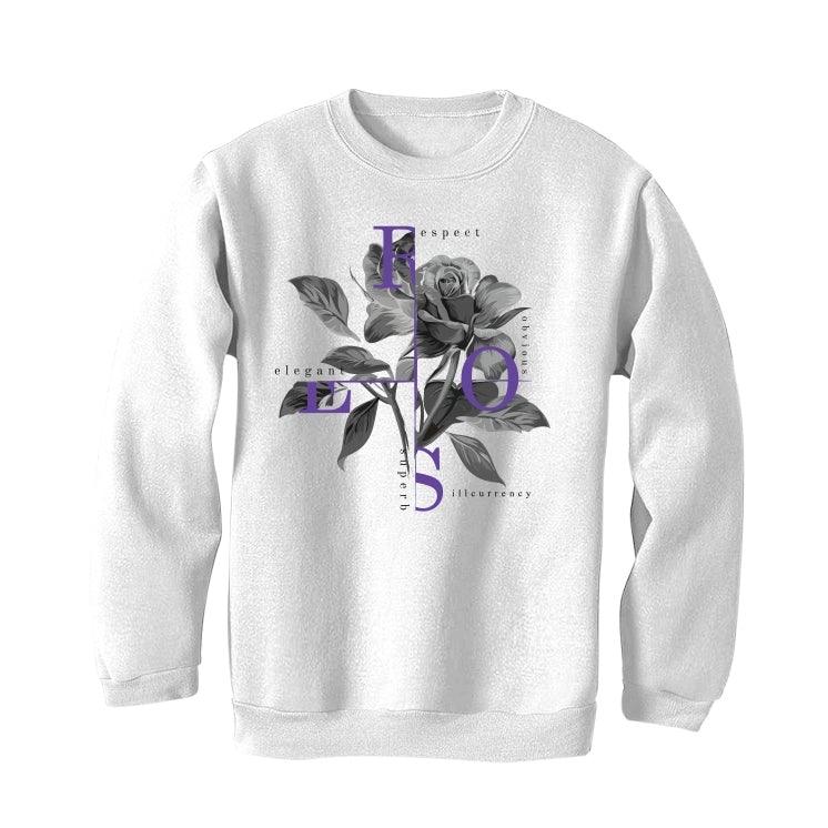 Air Jordan 1 Retro High OG “Court Purple” White T-Shirt (Roses) - Image 4