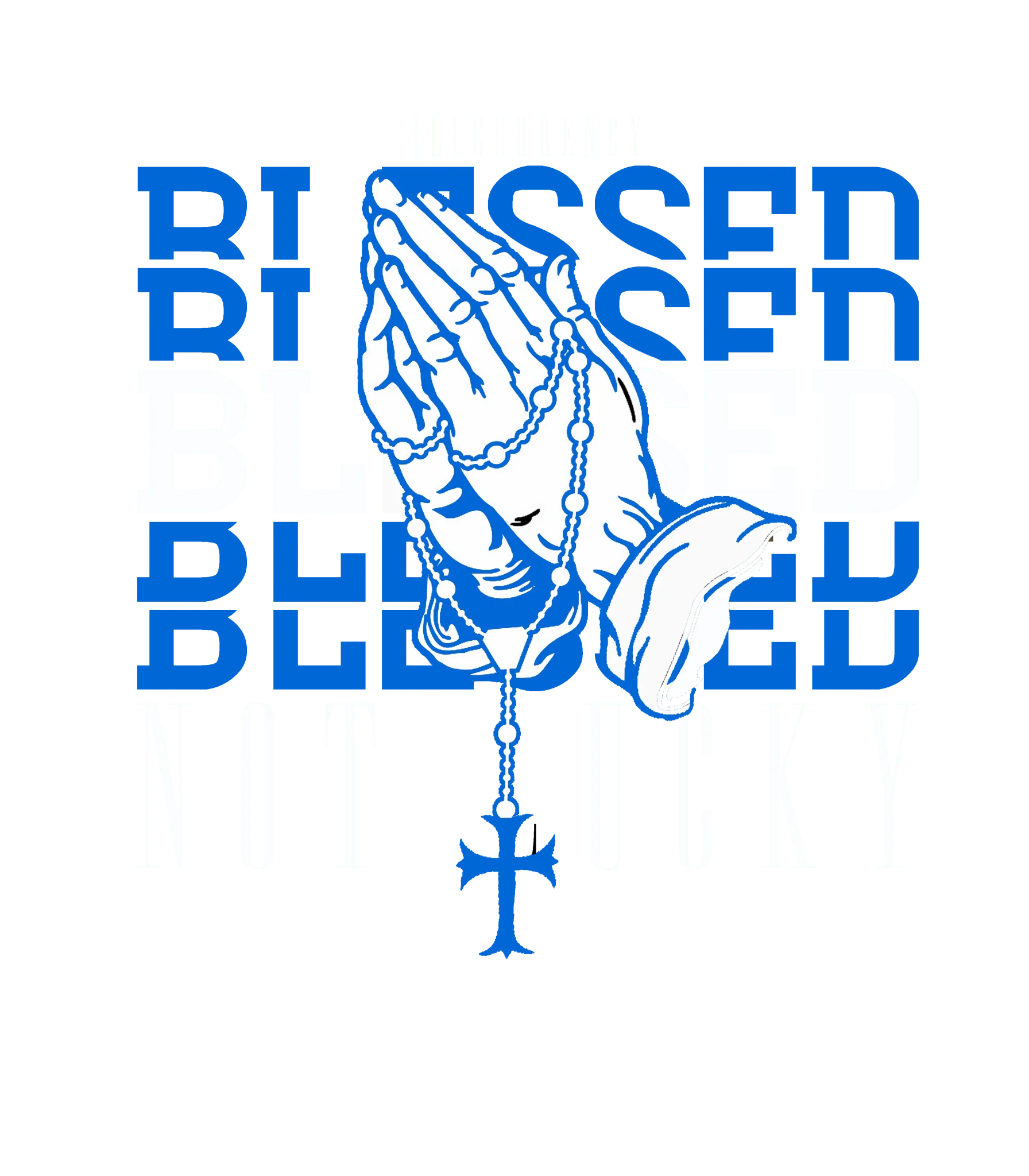Air Jordan 1 Royal Reimagined | Illcurrency Black T-Shirt (Blessed not lucky)