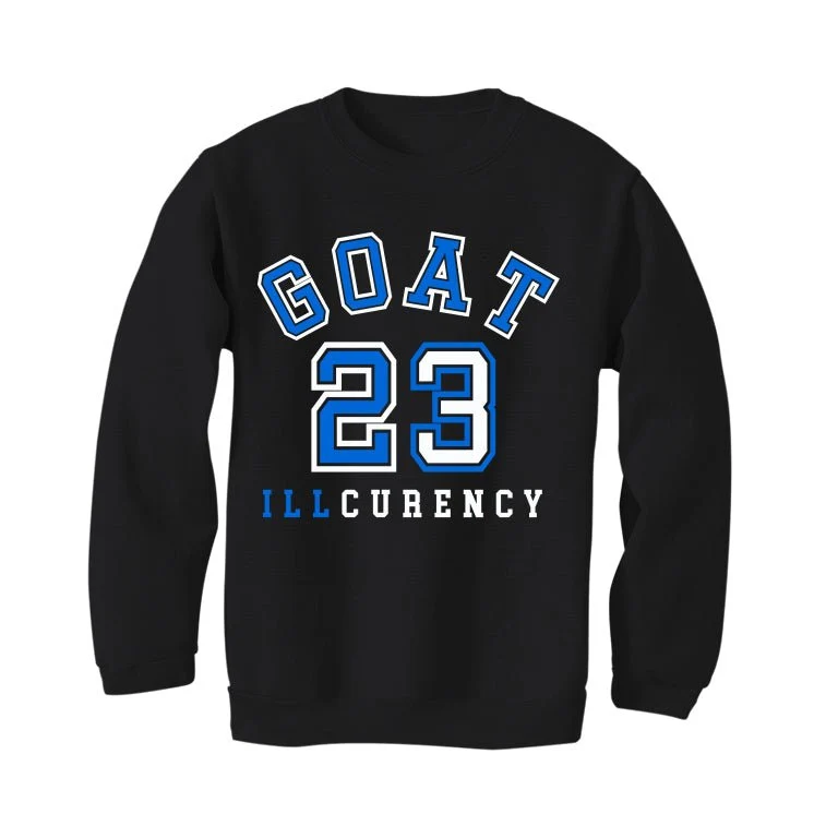 Air Jordan 1 Royal Reimagined | Illcurrency Black T-Shirt (GOAT 23) - Image 4