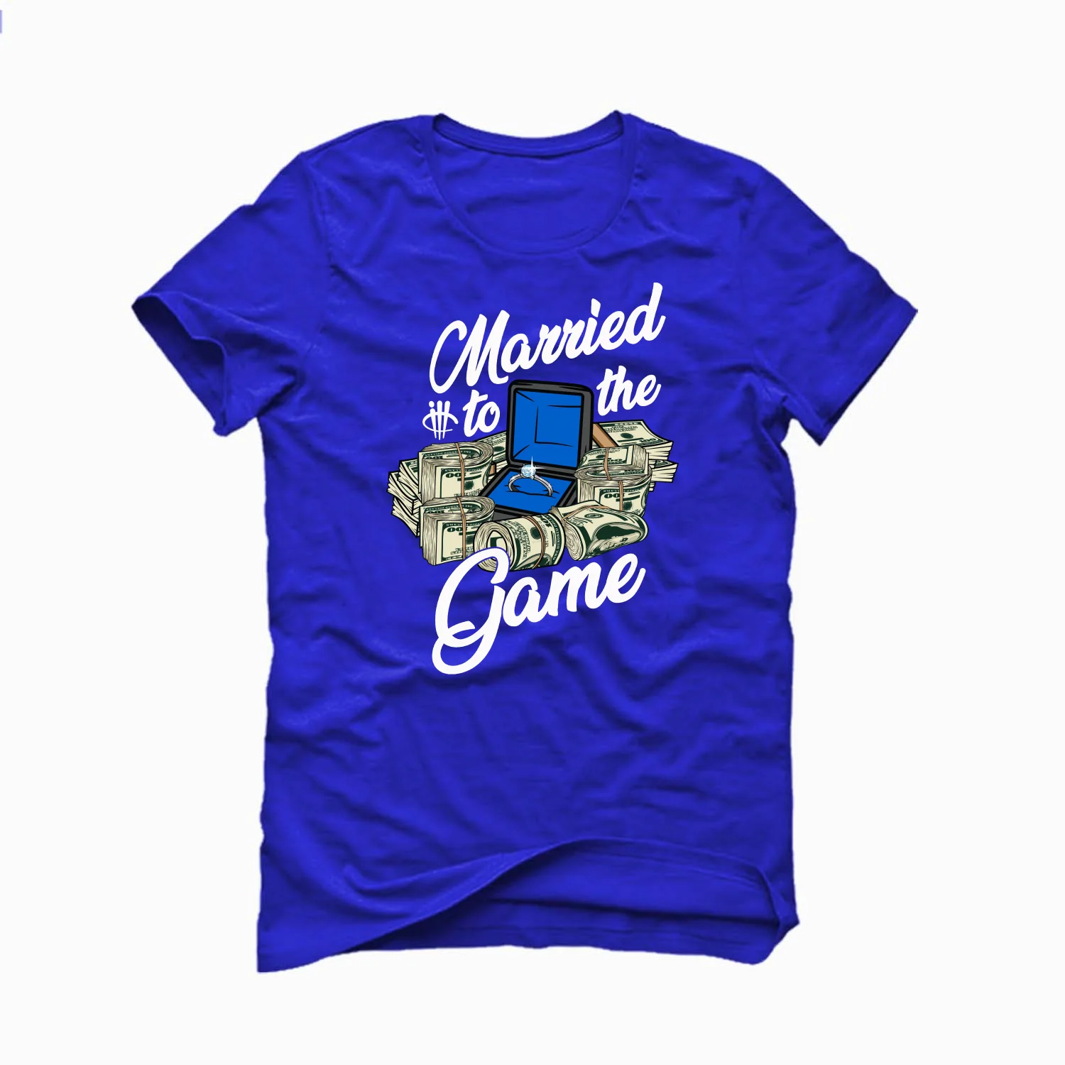 Air Jordan 1 Royal Reimagined | Illcurrency Royal Blue T-Shirt (MARRIED TO THE GAME) - Image 2